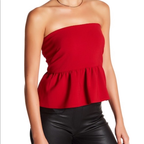 Red strapless shirt Clearance